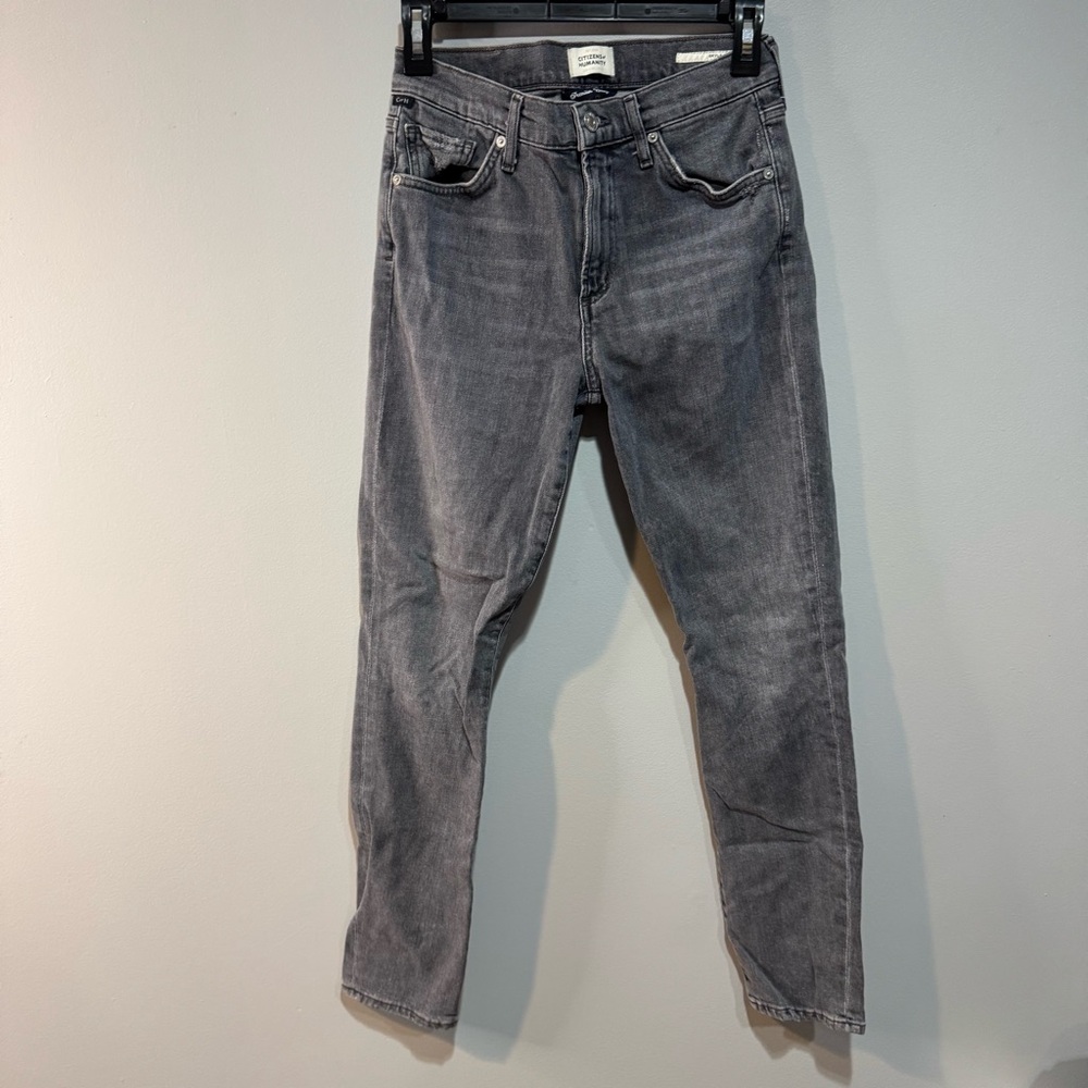 Citizens Of Humanity Straight Leg Gray Washed Jeans Skyla Mid Rise Cigarette